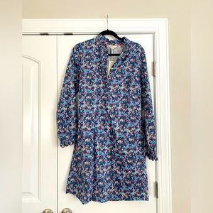 Boden long-sleeved floral shift dress with pockets!